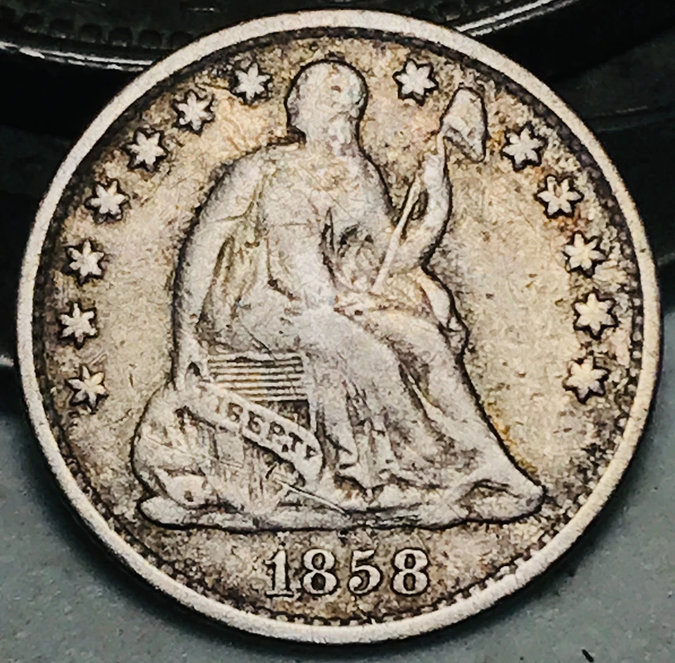 1858 O Seated Liberty Half Dime 5C Ungraded 90% Silver US Coin CC28298 - Image 2 of 4