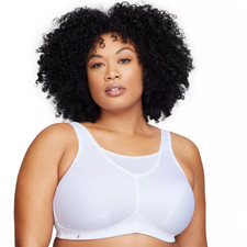 New Glamorise MSRP 50 No-Bounce Camisole Wireless Sports Bra 1066 White 40C