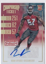 2016 Noah Spence Contenders Championship Ticket  Auto  RC 5/99    #176 (A5881)