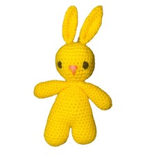 Yellow Crochet Bunny Plush, Easter Bunny, Gift, Nursery Toy 10