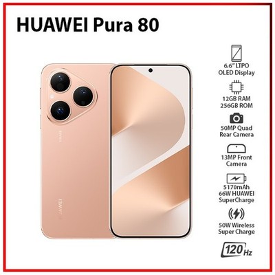 NEW Huawei Pura 80 GOLD 12GB+256GB Dual SIM Unlocked Android Mobile Phone