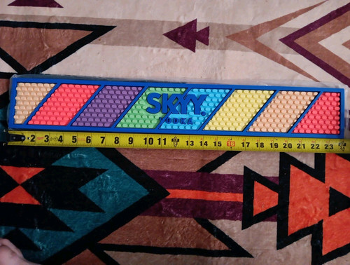 Sky Vodka Rainbow Multi Color Rubber Bar Runner Mat No Spill Drip 24 X 3.5 In - Picture 1 of 7