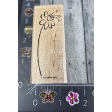Stampin' Up Single Flower Long Stem Rubber Stamp Wood A10