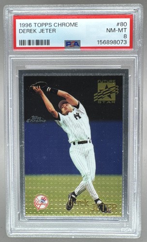 156898073 Derek Jeter 1996 Topps Chrome #80 PSA 8