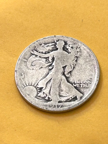 1917 50C S Mint REVERSE Walking Liberty Half Dollar 90% Silver
