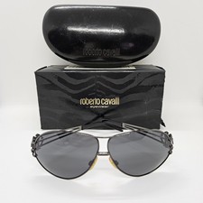Roberto Cavalli Tiresia RC385S Gunmetal Aviator Sunglasses Smoke Lens w/ Box