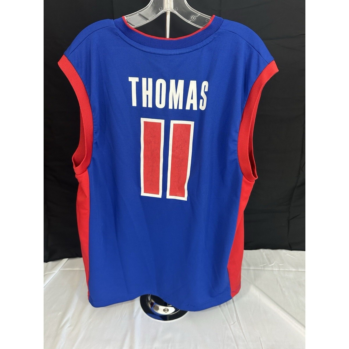 Adidas Detroit Pistons Isiah Thomas 11 Jersey Men Medium Blue Red