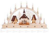 Schwibbogen Mit Seiffener Dorf Und Kurrende, Elek. Beleuchtet 77,5Cmx46Cmx7,5Cm