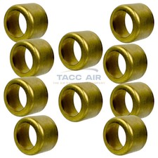 10 Pack 5/8 " 32526 Brass Ferrule .625" ID x .49" Long Smooth Crimp Hose Fitting