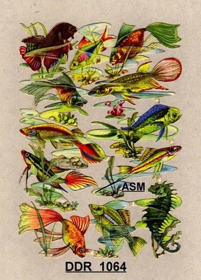 GDR family book pictures - 1064 fish - complete sheet - excellent condition