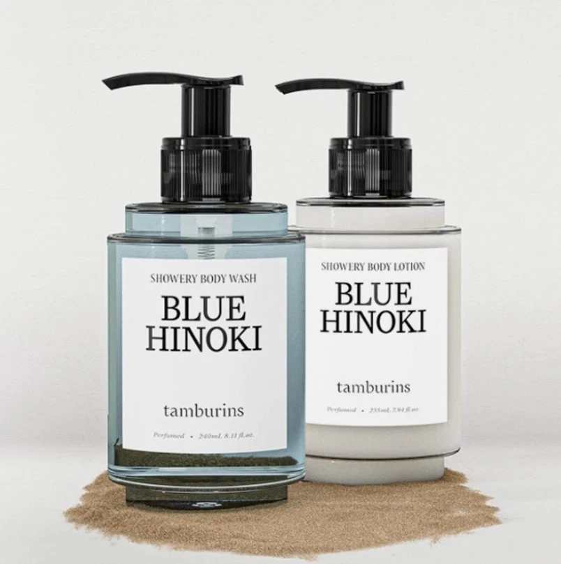 TAMBURINS SHOWERY BODY WASH BLUE HINOKI 240mLと同シリーズのローション