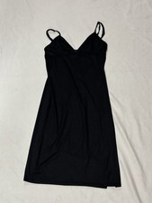 Joli & Joy Y2K Satin V Neck Babydoll Cami Strap  Mini Little Black Dress SZ.M