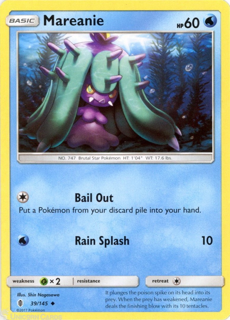 Mareanie 39/145 : Uncommon Mint/Near Mint Pokemon Card : SM02: Guardians Rising