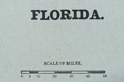 Vintage 1897 FLORIDA Map 11''x14'' Old Antique Original GAINESVILLE KISSIMMEE FL