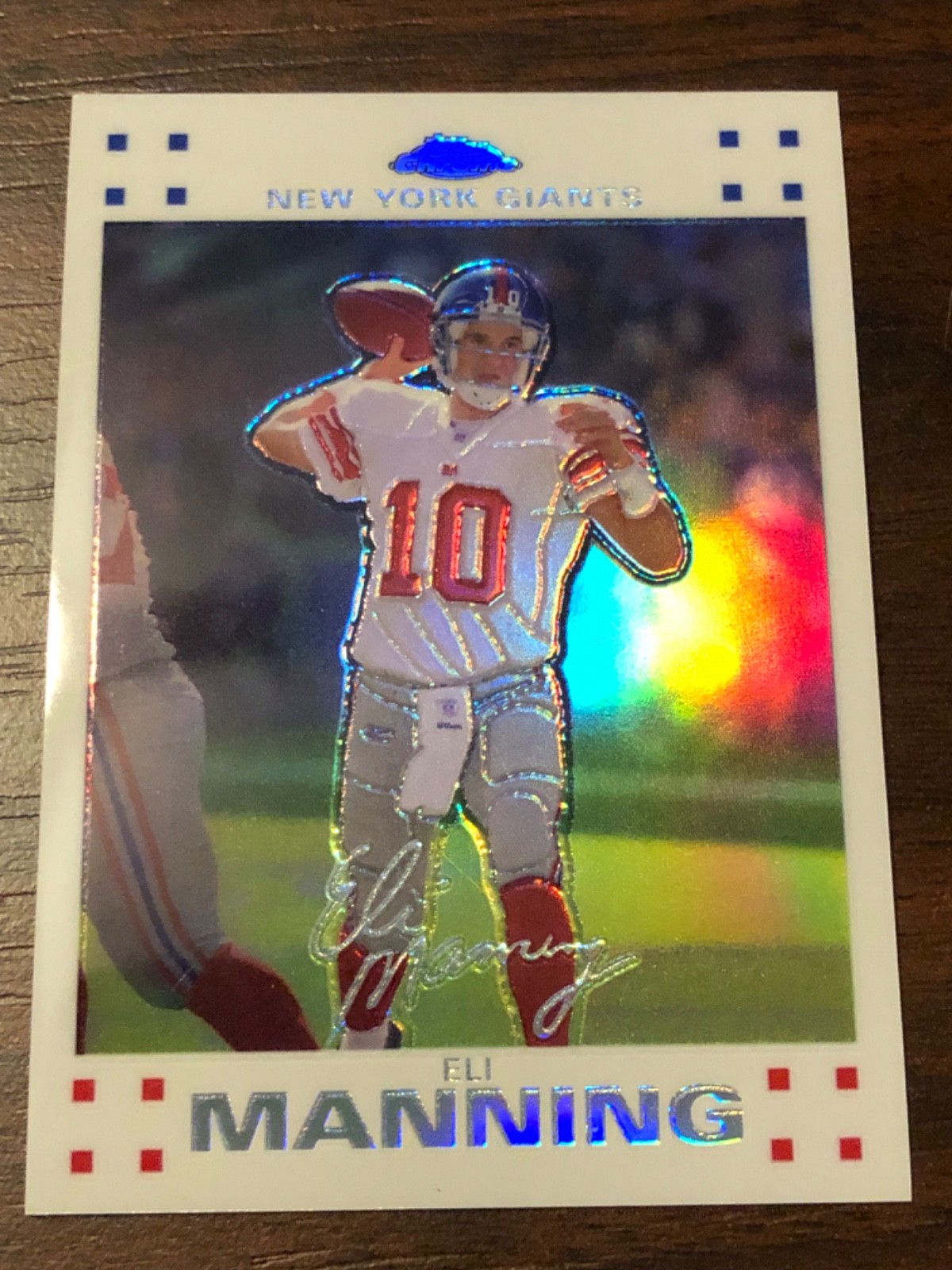 Eli Manning 2007 Topps Chrome White Refractor #’d 224/869