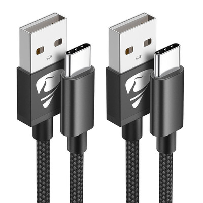 2x USB C Kabel 2m 3.1A Nylon USB A auf USB C Ladekabel
