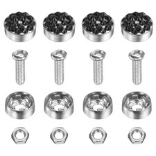 Kit 4 Pezzi Viti per Targa Antifurto, Ferramenta per Montaggio Targa Tag, Nero