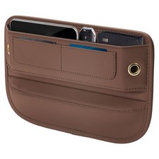 Leather Car Seat Gap Filler Organizer With Card Slots For Suv Truck Auto
