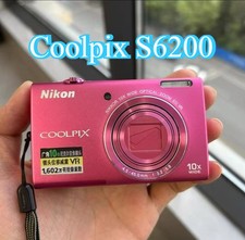 Nikon Coolpix S6200 16MP 10x Optical Zoom Digital Camera English Pink W/Charger