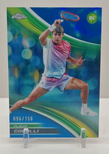 2025 Topps Chrome Tennis Flavio Cobolli Rookie Blue Refractor /150 #48