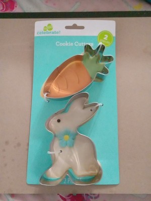 Way to celebrate easter cookie cutter carrot and bunny 2pcs
