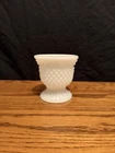 Vintage Old Avon Hobnail Milk Glass Vase/Candle Holder With Small Pedestal 806