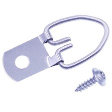 50 D-Ring Picture Hangers with Screws - Single Hole Hardware - Single Hole