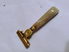 Vtg Gold SCHICK EVERSHARP Injector Safety Razor Marbleized Handle
