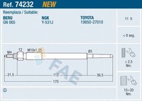 Fae GlüHkerze 74232 FüR Toyota Corolla Cruiser Land Hiace Prado Avensis Verso 4