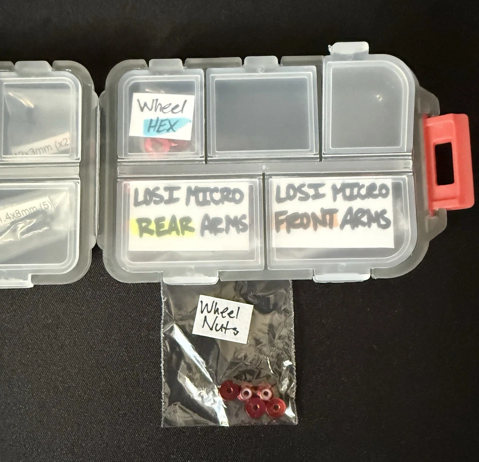 Losi™ Micro-B Micro-T Aluminum Red Parts Kit w/ Screws & Case 1:24 1:28 🇺🇸 - Image 4 of 4