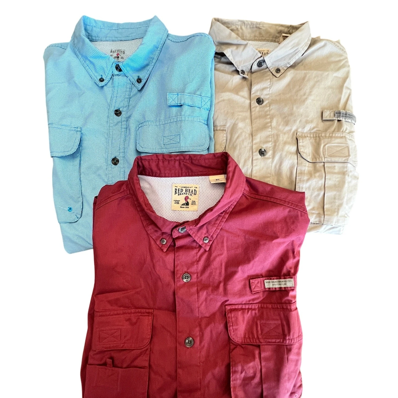 Red Head Short Sleeve Fishing Shirt Bundle of 3 Size XL Men's