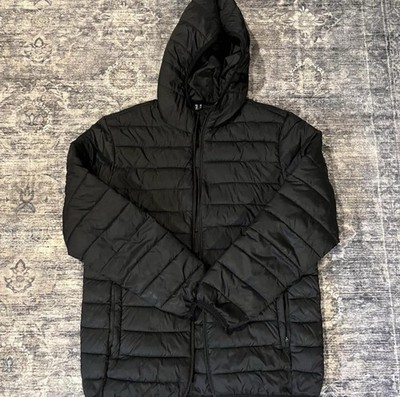 Unbranded Black Puffer Jacket Men s Medium Waterproof Hooded Coat