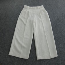 Wilfred Pants Womens 8 White The Effortless Pant Wide Leg Cropped Crepe Pleated