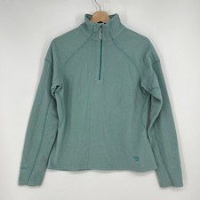 Mountain Hardwear 1/4 Zip Polartec Fleece Womens Medium Light Blue Pull Over
