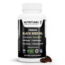 Black Seed Oil with 3 Thymoquinone Nigella Sativa - 60 Softgels