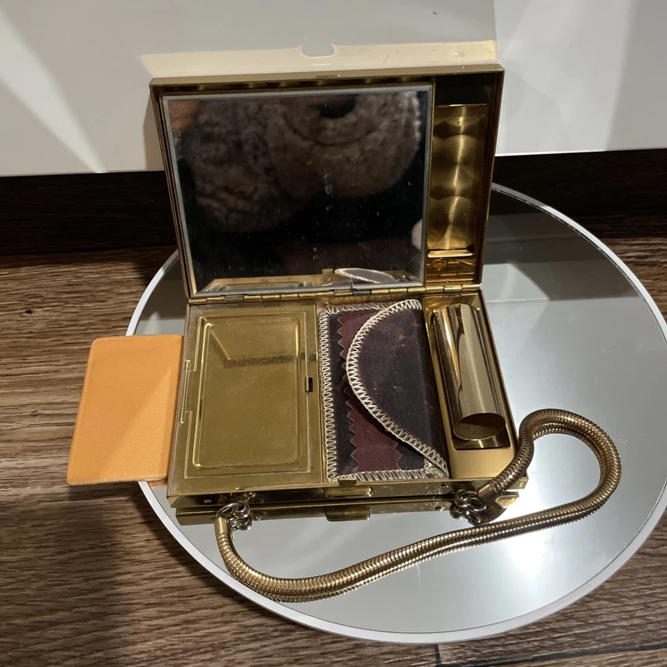 VTG 1950's Evening Vanity Purse Minaudiere w/Compact Lipstick - Image 4 of 4