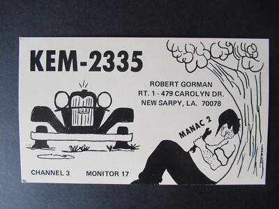 Citizen's Band CB QSL KEM-2335 post card Manac 2 New Sarpy LA