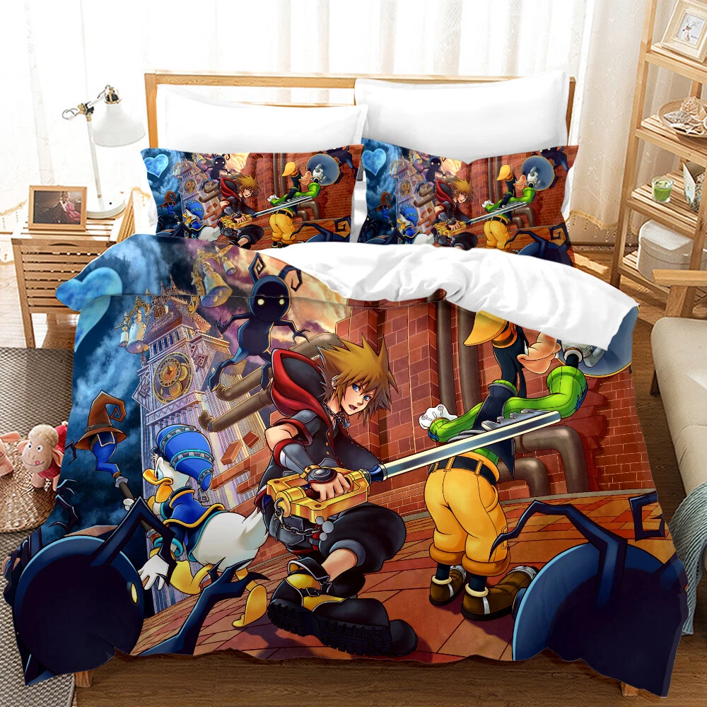 Kingdom Hearts Anime 3pcs Bedding Set Duvet Cover Comforter Cover Pillowcases