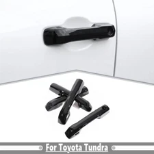 For Toyota Tundra 22-25 Gloss Black Exterior Door Handles Decor Shell Cover Trim