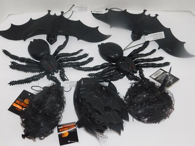 Halloween Spiders Bats Roaches Big Decorations