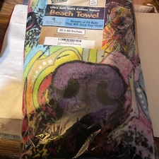 Dawhud Direct Colorful Dog Beach Towel Print 30 X 60 Inch Dean Russo Pit Bull