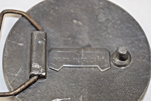 Fibbia cintura vintage anni 70 testa di indiano americano Indiana metallo artigianale diametro 3" - Foto 3 di 4
