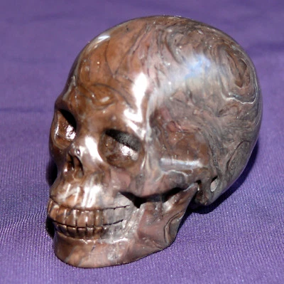 Edelstein-Schädel, Skull, Coffee Stone 101,5g, 53x42x34mm, Heilstein - Bild 1 von 4
