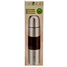 GEOJUG Stainless Steel CTS-500 Insulated Thermos 16 oz Travel Mug Bentwood NIB