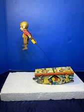 VINTAGE MARX ACROBATIC MARVEL WIND UP TIN LITHO MONKEY SWINGING-WORKS