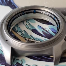 Chapter Ring SKX007 Micro Marks / Black + Blue Hours SEIKO MOD SKX SKX007 SRPD