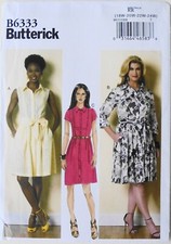 Butterick 6333 Mujer Plus/Mujeres Vestidos Pequeños Faja Costura Patrón 18W-24W