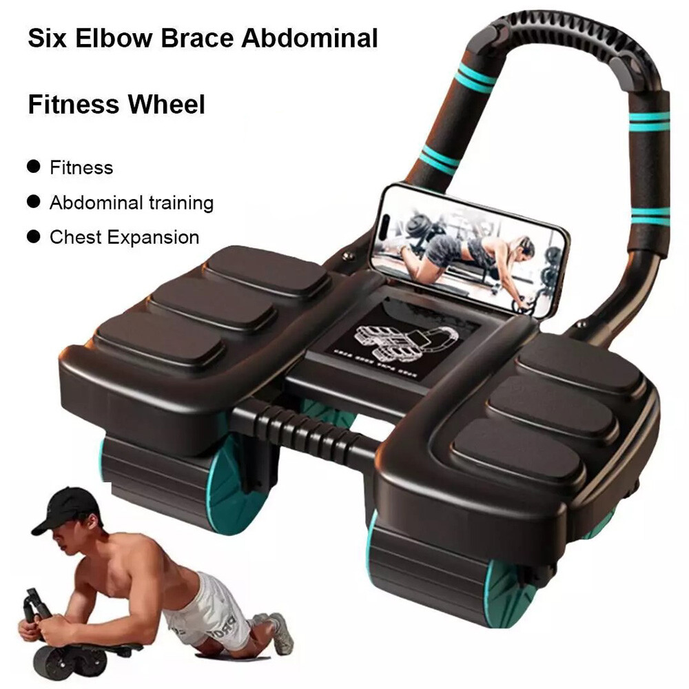 Healthy Belly Wheel Wheel Abdominal Fitness Wheel w/ 6 Elbow Support Ab ...