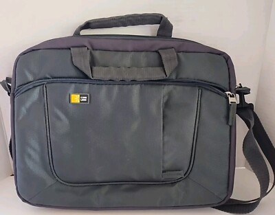 Case Logic Padded Laptop Bag Black Pockets Shoulder Strap Tablet 15''x12'' Gray