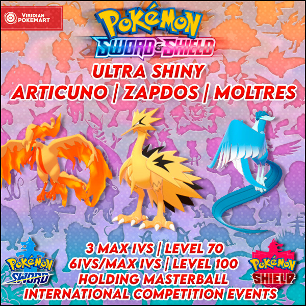 Shiny Differences ~ Day 2 ~ Articuno, Zapdos & Moltres :  r/PokemonSwordAndShield